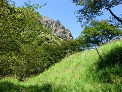 墓石のある高台